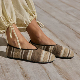 Women's Baja Stripe Flat In Beige Multi Stripe | James Perse Los Angeles
