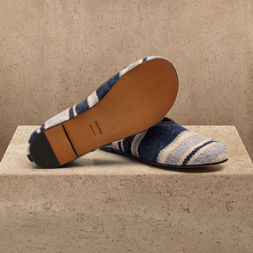 Women's Baja Stripe Flat In Navy Multi Strip | James Perse Los Angeles