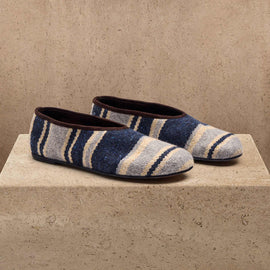 Women's Baja Stripe Flat In Navy Multi Strip | James Perse Los Angeles
