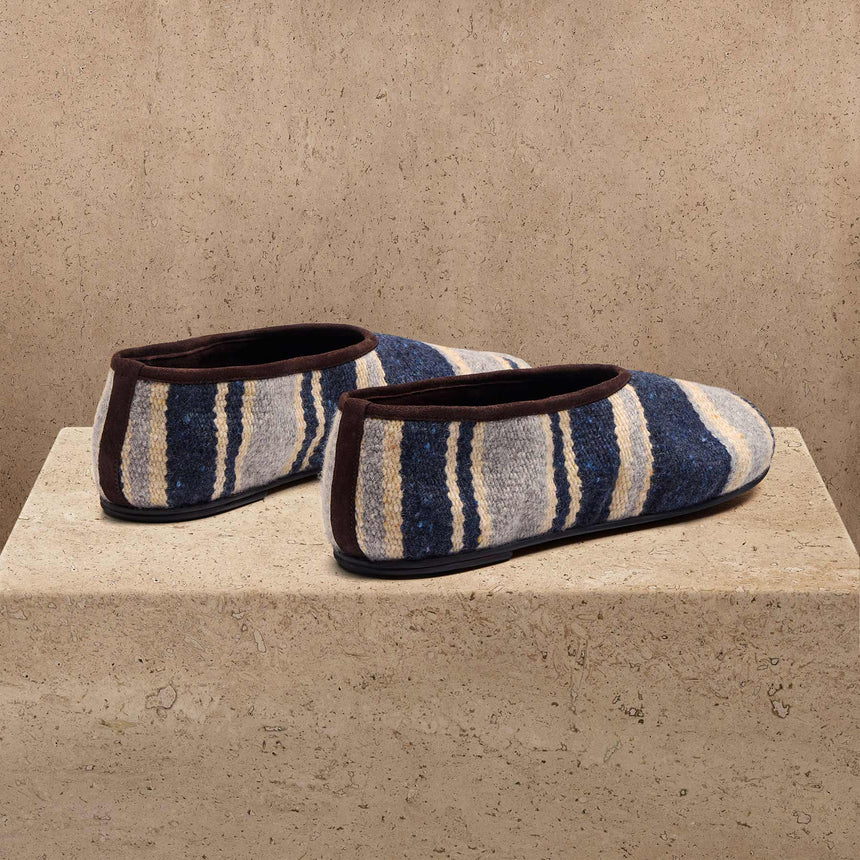 Women's Baja Stripe Flat In Navy Multi Strip | James Perse Los Angeles