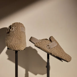 Women's Shearling Slip On Clog in Taupe | James Perse Los Angeles