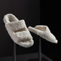 Women's Double Strap Shearling Slide in Ivory | James Perse Los Angeles