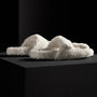 Women's Double Strap Shearling Slide in Ivory | James Perse Los Angeles