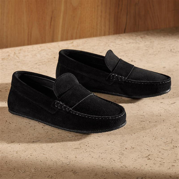 Women's Suede Loafers in Black  | James Perse Los Angeles
