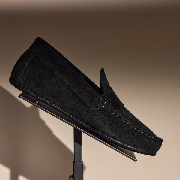 Women's Suede Loafers in Black  | James Perse Los Angeles
