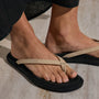 Women's Suede Cross Thong Sandal in Sand / Black | James Perse Los Angeles