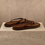 Women's Suede Cross Thong Sandal in Tabacco / Tabacco | James Perse Los Angeles