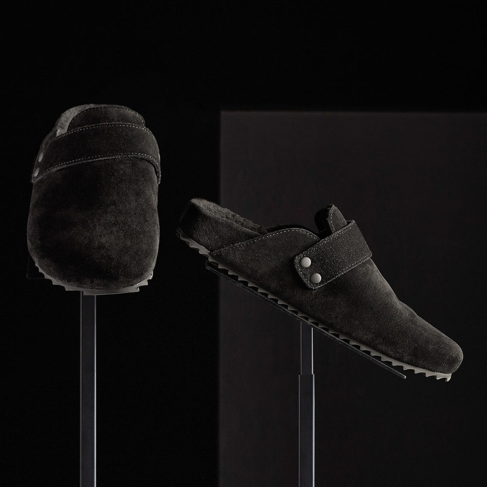 Women's Suede Slip On Clog in Black/Black | James Perse Los Angeles