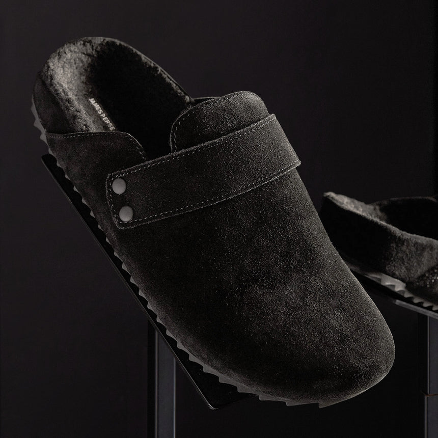 Women's Suede Slip On Clog in Black/Black | James Perse Los Angeles