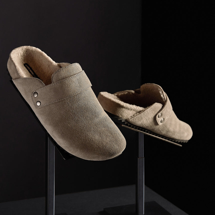 Women's Suede Slip On Clog in Beige/Earth | James Perse Los Angeles