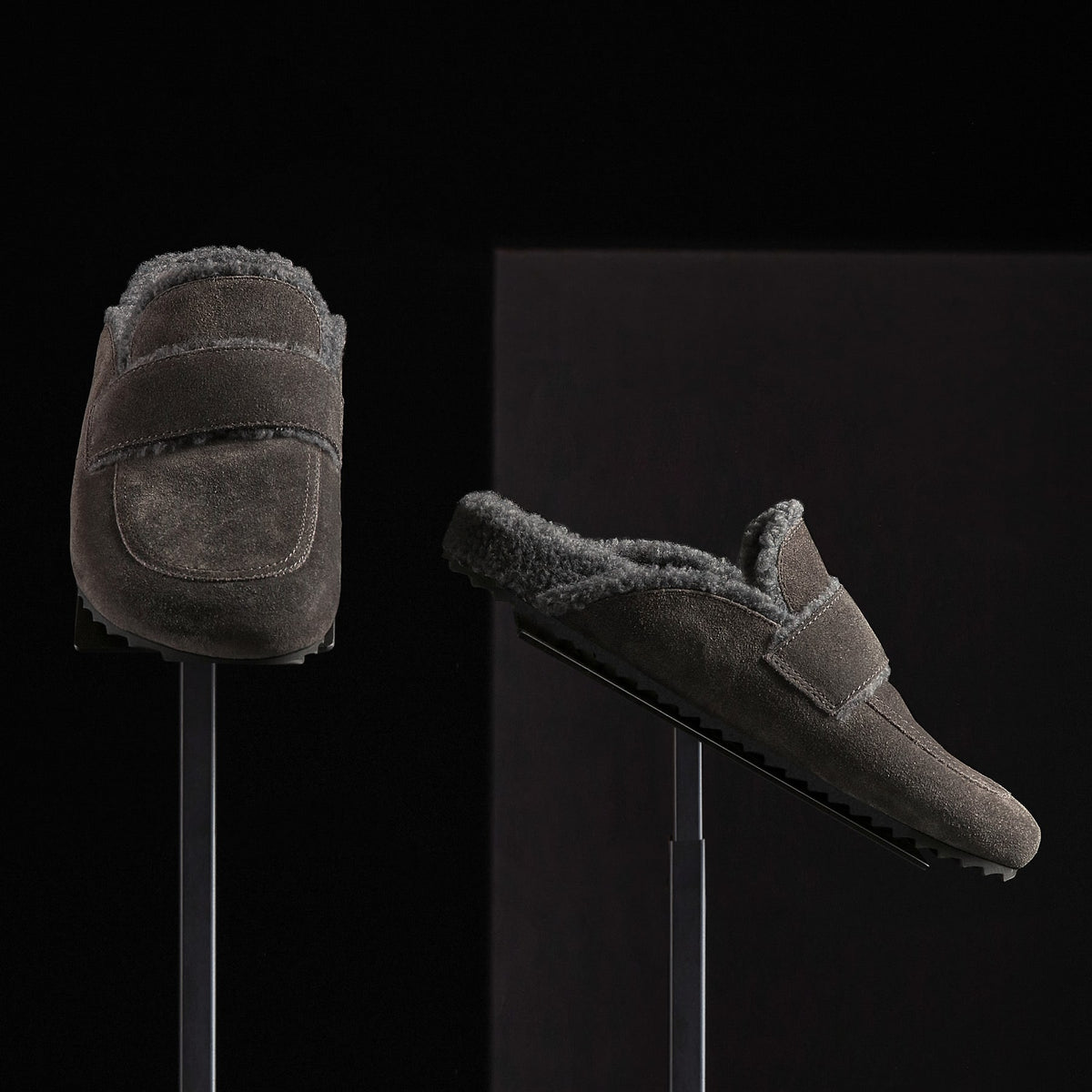 Women's Suede Shearling Loafer in Ash/Heather Grey | James Perse Los Angeles