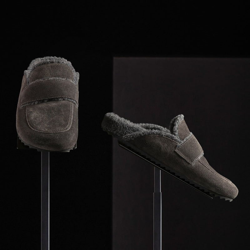 Women's Suede Shearling Loafer in Ash/Heather Grey | James Perse Los Angeles