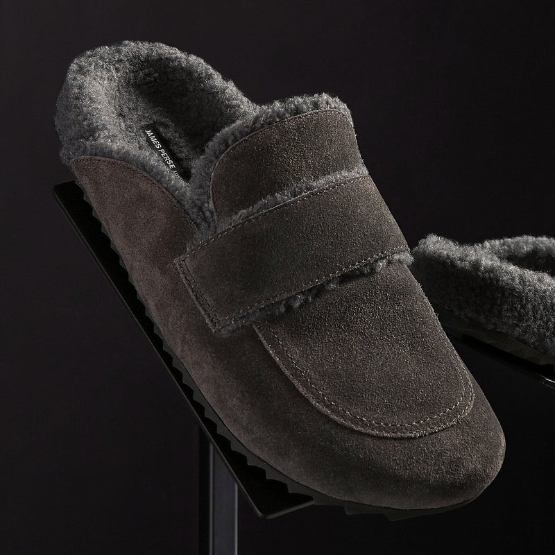 Women's Suede Shearling Loafer in Ash/Heather Grey | James Perse Los Angeles