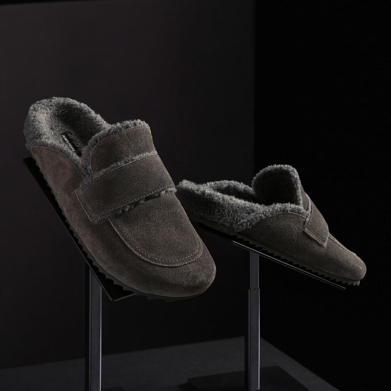 Women's Suede Shearling Loafer in Ash/Heather Grey | James Perse Los Angeles