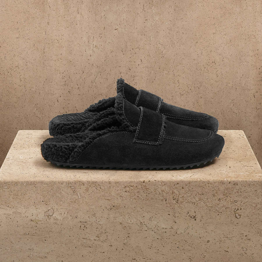 Women's Suede Lined Clog - Black/Black