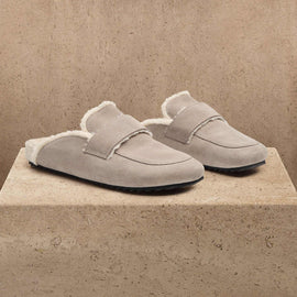 Women's Suede Shearling Loafer - Earth/Ivory
