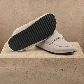 Women's Suede Shearling Loafer - Earth/Ivory