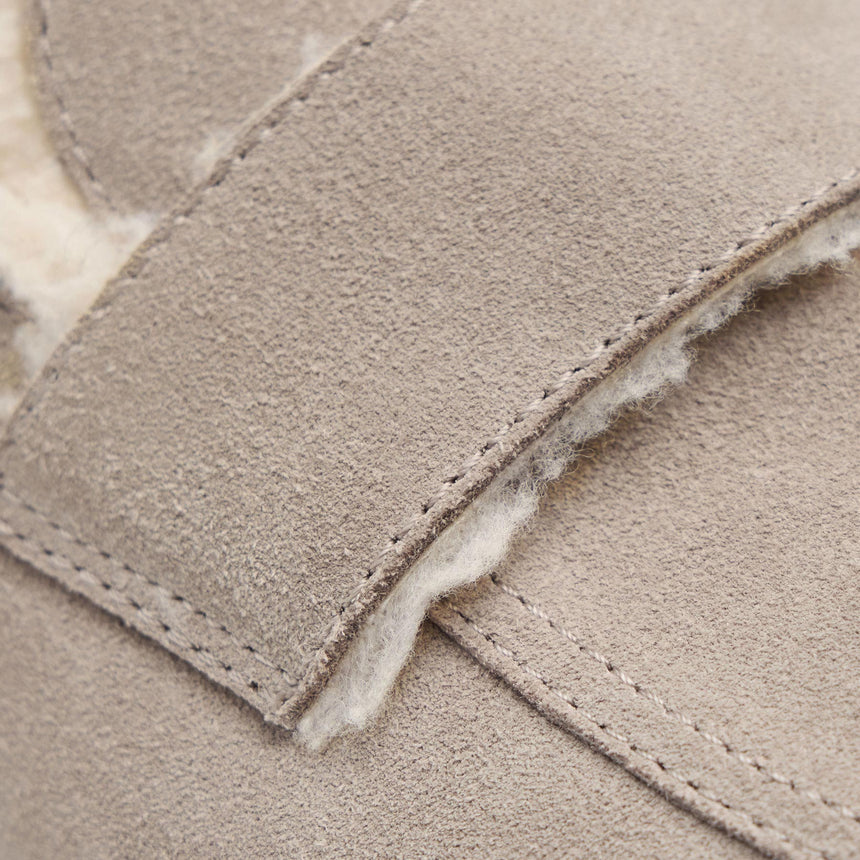 Women's Suede Shearling Loafer - Earth/Ivory
