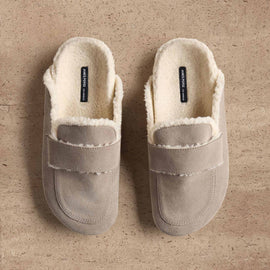 Women's Suede Shearling Loafer - Earth/Ivory