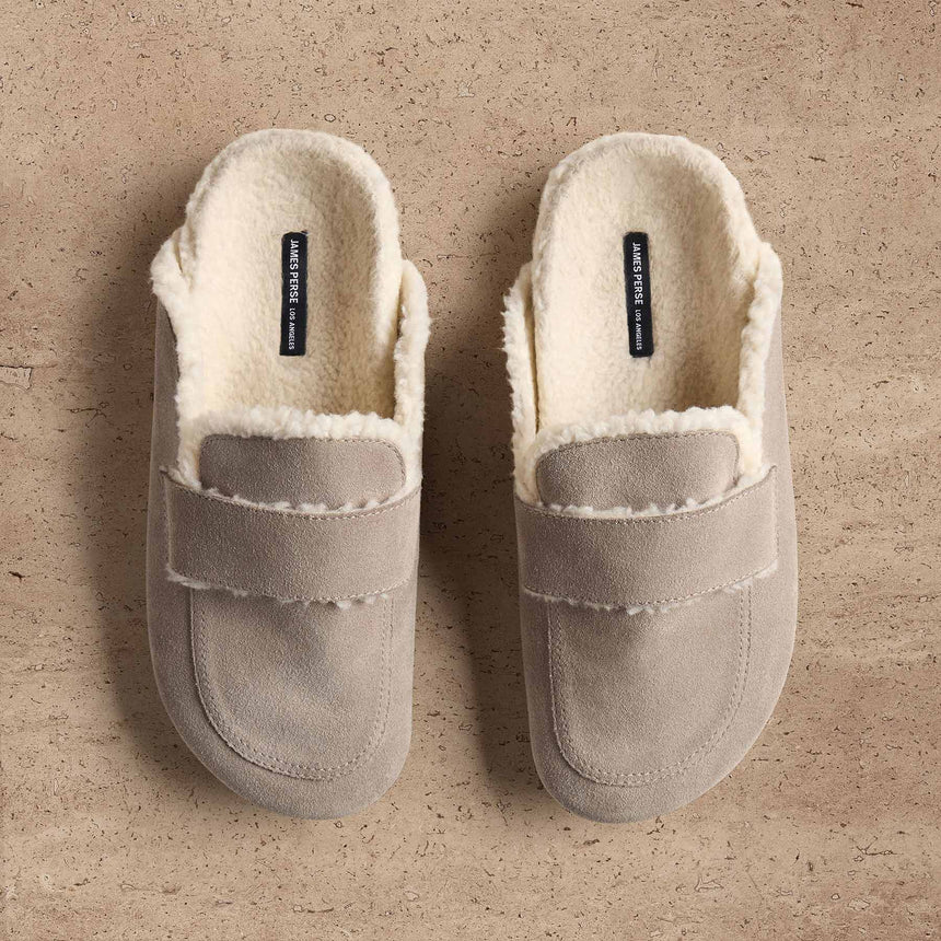 Women's Suede Shearling Loafer - Earth/Ivory