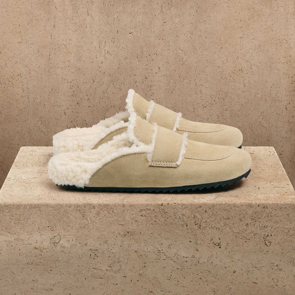 Women's Suede Lined Clog - Sand/Ivory