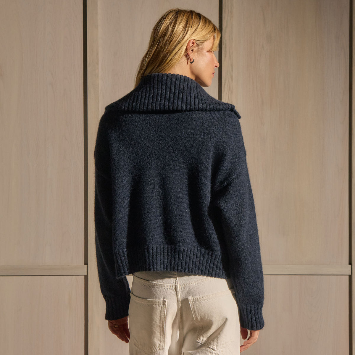 Funnel Neck Sweater - Navy