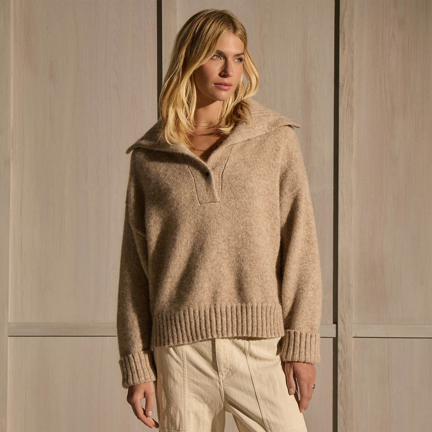 Funnel Neck Sweater - Oak Melange