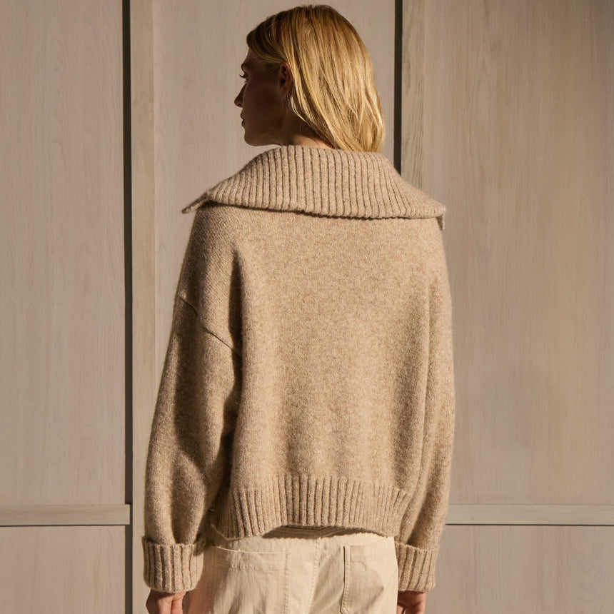 Funnel Neck Sweater - Oak Melange