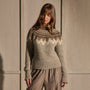 Fair Isle Crew Neck Sweater - Grey Brown Fair Isle | James Perse Los Angeles