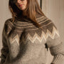Fair Isle Crew Neck Sweater - Grey Brown Fair Isle | James Perse Los Angeles
