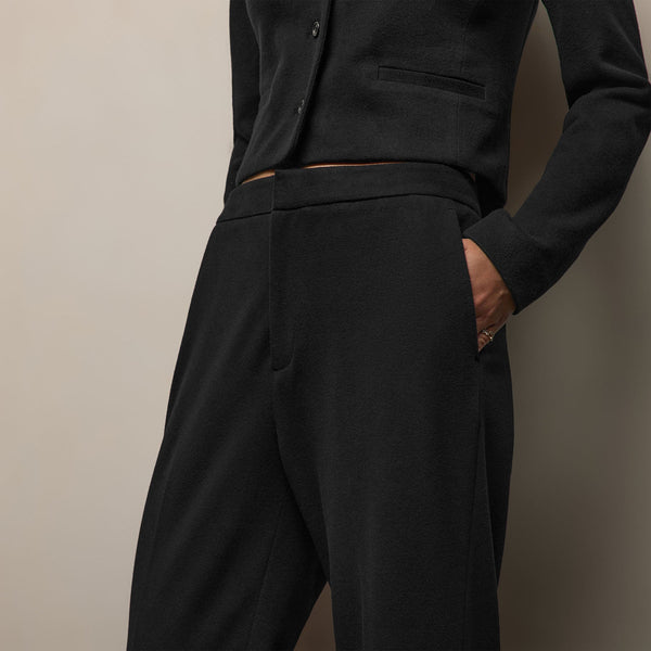 Brushed Cotton Blend Knit Trouser in Black | James Perse Los Angeles