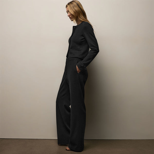 Brushed Cotton Blend Knit Trouser in Black | James Perse Los Angeles