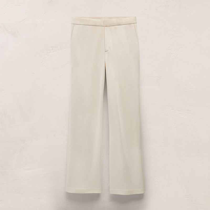 Brushed Cotton Blend Knit Trouser in Ivory | James Perse Los Angeles
