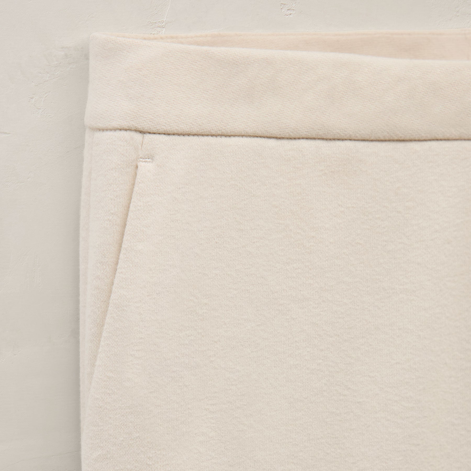 Brushed Cotton Blend Knit Trouser in Ivory | James Perse Los Angeles