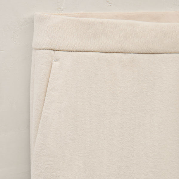 Brushed Cotton Blend Knit Trouser in Ivory | James Perse Los Angeles
