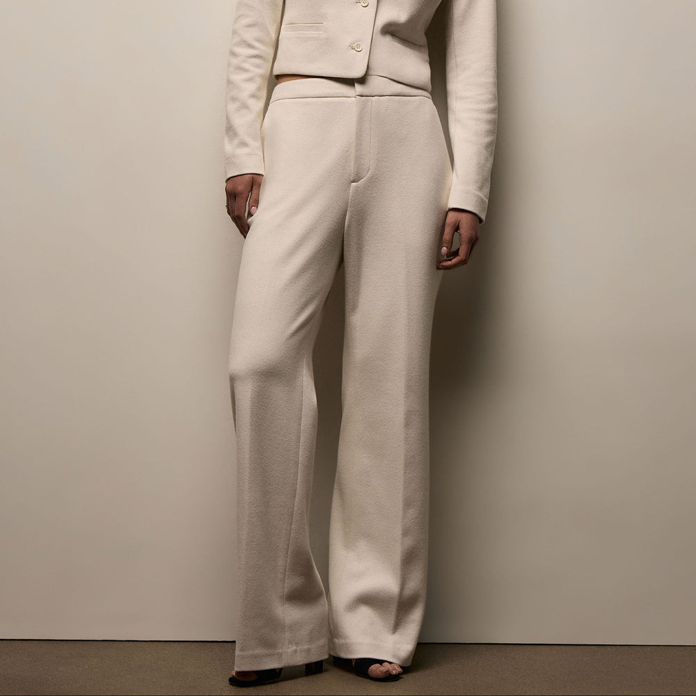 Brushed Cotton Blend Knit Trouser in Ivory | James Perse Los Angeles