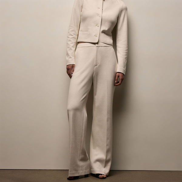 Brushed Cotton Blend Knit Trouser in Ivory | James Perse Los Angeles