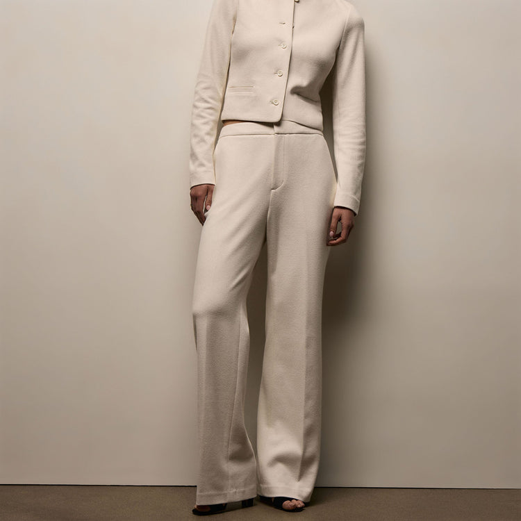 Brushed Cotton Blend Knit Trouser in Ivory | James Perse Los Angeles