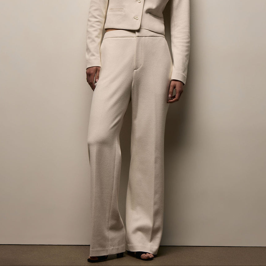 Brushed Cotton Blend Knit Trouser in Ivory | James Perse Los Angeles