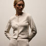 Brushed Cotton Blend Knit Jacket in Ivory | James Perse Los Angeles