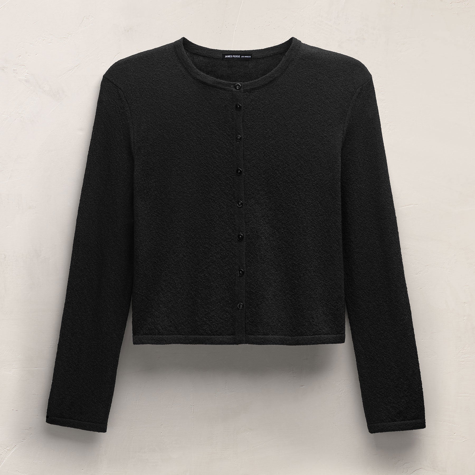 Fine Knit Cardigan in Black | James Perse Los Angeles