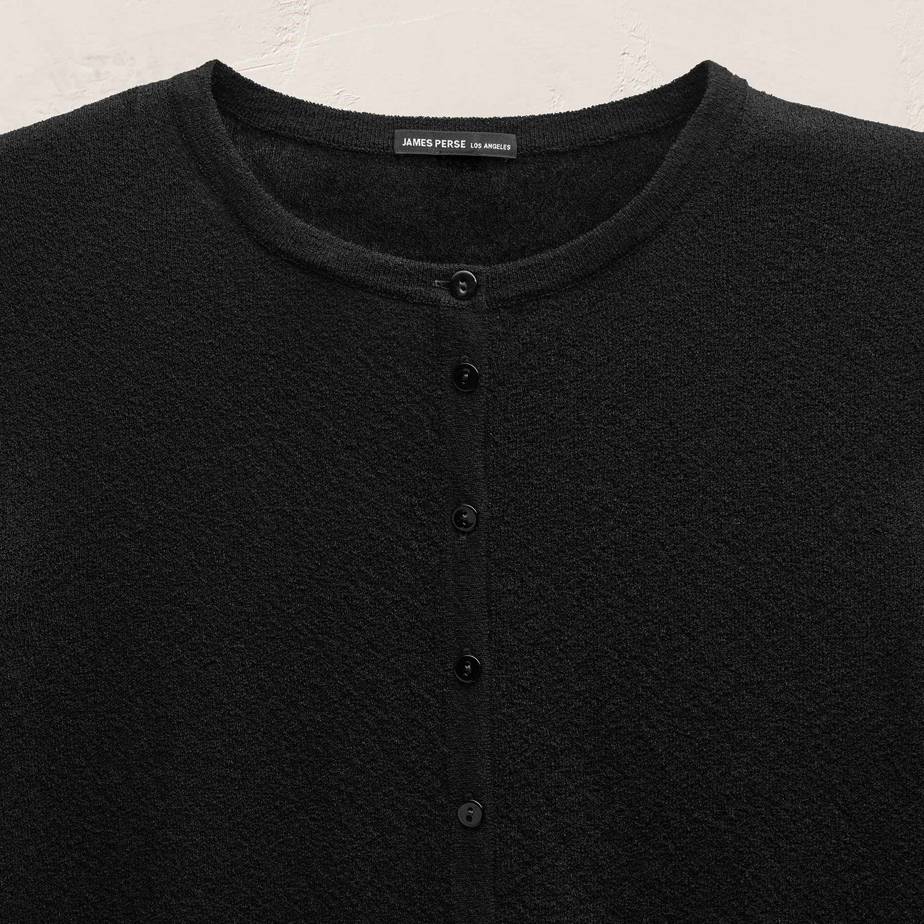 Fine Knit Cardigan in Black | James Perse Los Angeles