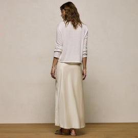 Silk Charmeuse Drawstring Skirt in Ivory | James Perse Los Angeles