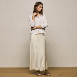 Fine Knit Cardigan in White | James Perse Los Angeles