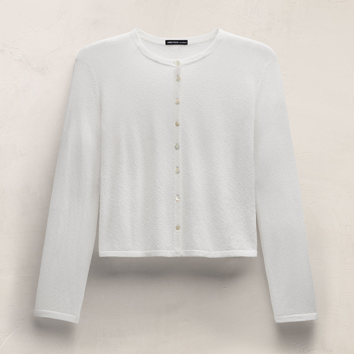 Fine Knit Cardigan in White | James Perse Los Angeles
