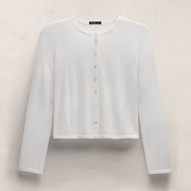 Fine Knit Cardigan in White | James Perse Los Angeles