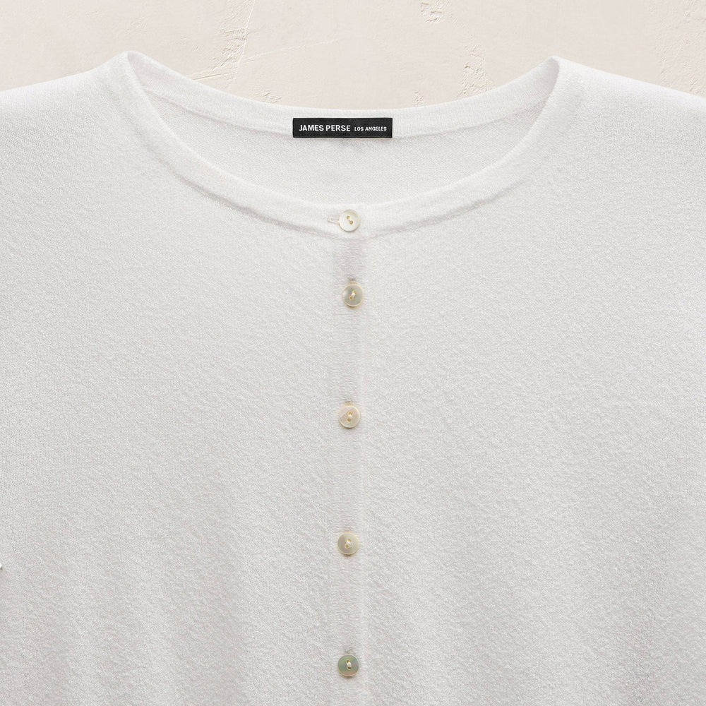 Fine Knit Cardigan in White | James Perse Los Angeles