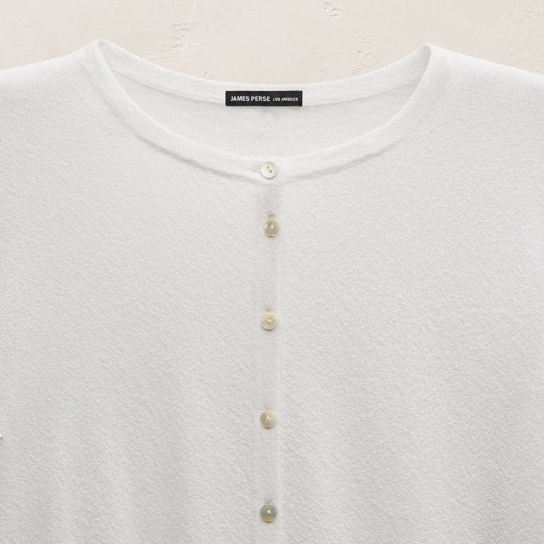 Fine Knit Cardigan in White | James Perse Los Angeles