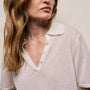 Fine Knit Short Sleeve Polo in White | James Perse Los Angeles