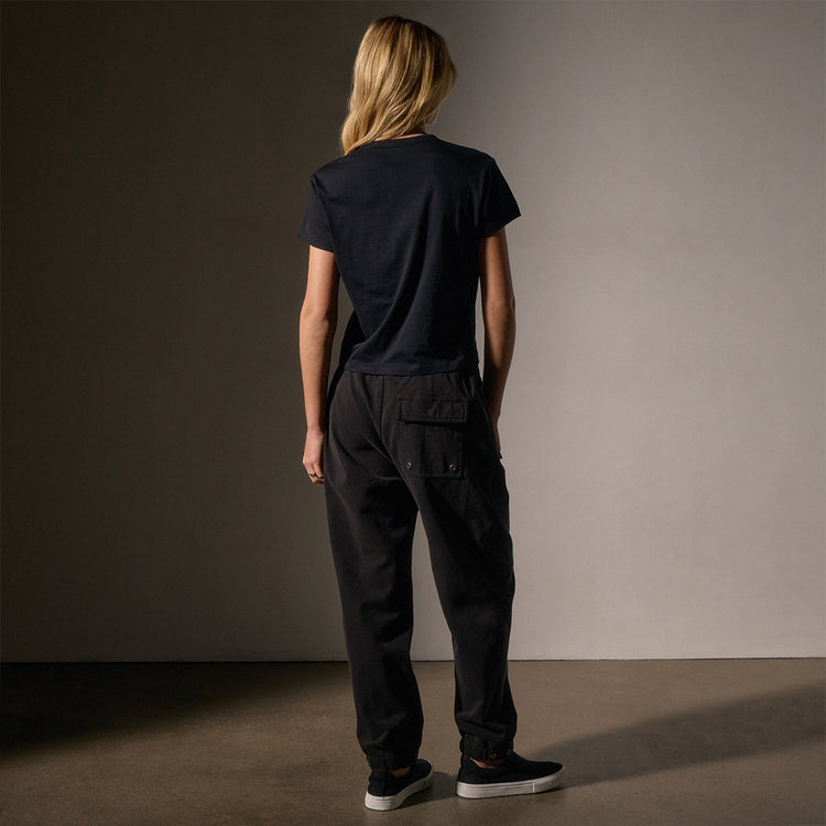 Brushed Elevated Jersey Short Sleeve Tee in Black | James Perse Los Angeles